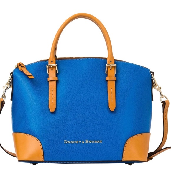 Dooney & Bourke Blue Claremont Domed Crossbody Satchel Bag - Picture 2 of 7